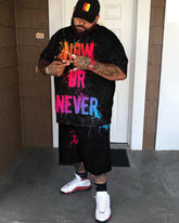 Men's Casual Print Short Sleeve Suits